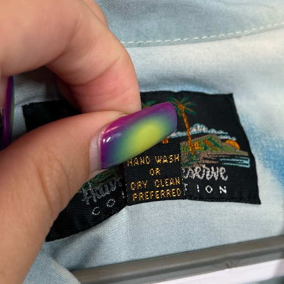 Hawaiian Reserve Retro Car Beach Scene Button Down Mens Size Large - Picture 4 of 6